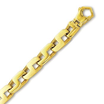 14k Yellow Mens Link Bracelet - 8.5 Inch
