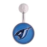 Toronto Blue Jays 316L Stainless Steel Belly Ring - 14G - 3/8 Inch Bar Length - Sold Individually
