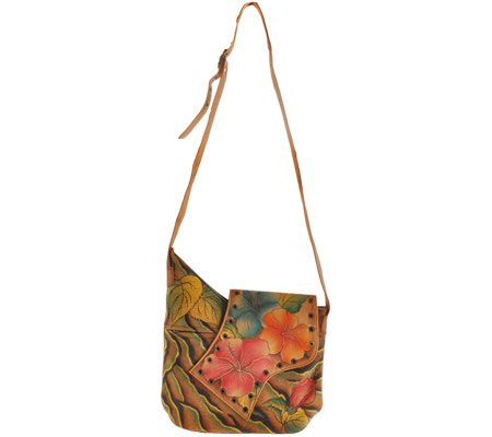 Anuschka Abstract Flap Bag: Henna Butterfly (Wild Hibiscus Antique)