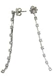 14K White gold and diamond lines earrings