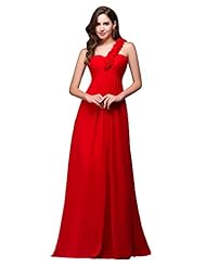 Sophisticated Chiffon One Shoulder Ruched Lace Floral Print Evening Dress/Wedding Party Dress 