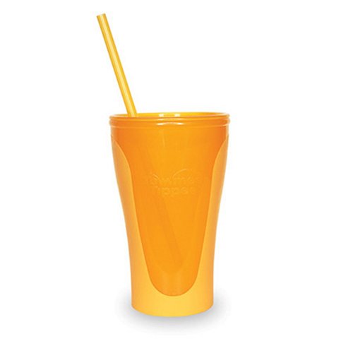 Childrens Toyshop   : Tommee Tippee Easiflow Beaker with Straws Orange or Blue