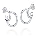 Sterling Silver Double Hoop Design Earrings