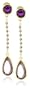 Kenneth Cole New York "Modern Violet" Violet Stone Teardrop Linear Earrings