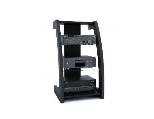 Sonax ML-1220 Milan 21-Inch Wide Midnight Black Component Stand