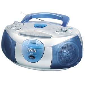 jWIN Portable MP3/CD Boombox with AM/FM Radio, Cassette Player