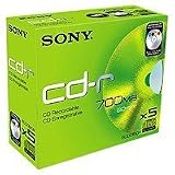 Sony CDQ 80 DP CD-Recordable 48x Speed 80 min 700 MB Printable 5er Pack