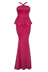 Halter Mermaid Peplum Polyester Bodycon Dress/Evening Dress/Prom Dress/Maxi Dress 