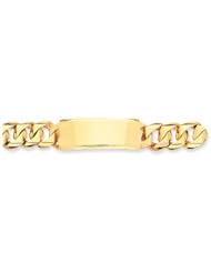 14K Gold Hand-polished Traditional Heavy Link ID Bracelet 8.5 Inches