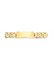Genuine 14K Yellow Gold Hand-Polished Traditional Heavy Link Id Bracelet 8.5 Inches 100% Satisfaction Guaranteed.