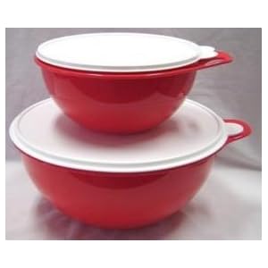 Tupperware Thatsa Bowl 6 and 12 Cup Chili Red by