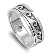 Sterling Silver Plain Rings - Band Width: 8mm - Sizes: 8-14