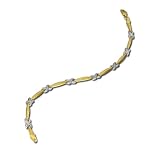 Two Tone Fancy X Link Bracelet