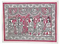 Asian Art from India ShalinCraft Madhubani Folk Paintings Home Decor Organic Color Paper 30 inches x 22 inches(madht314)