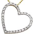 14K Yellow Gold Diamond Affable Heart Pendant Necklace