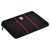 Swiss Mobility 10-Inch Netbook Horizontal Sleeve in Black with Dual Thin Red Stripes