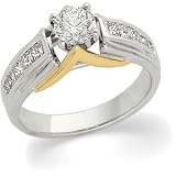 14K Two-Tone Gold Diamond Engagement Ring Semimount - 0.50 Ct.
