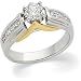 14K Two-Tone Gold Diamond Engagement Ring Semimount - 0.50 Ct.
