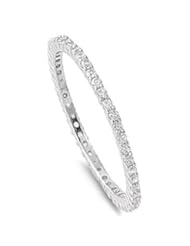 Jewelry: Stackable Eternity CZ Ring 1.5MM Sterling Silver 925 Size 10