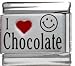 Clearly Charming I Heart Chocolate Red Heart Laser Italian Charm