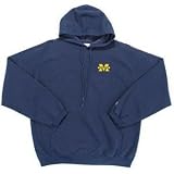 Michigan Wolverines NCAA Goalie Hooded Sweatshirt by Antigua (Navy Blue) (Large)