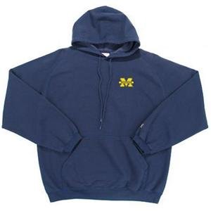 Michigan Wolverines NCAA Goalie Hooded Sweatshirt by Antigua (Navy Blue) (Large)