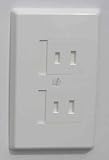 Safety Outlet Cover Twin Sliding Door 2Prong WHITE