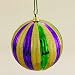 200MM PLASTIC SHATTERPROOF RIBBED BALL IN MARDI GRAS - Christmas Ornament