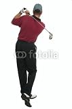 Wallmonkeys Peel and Stick Wall Decals - Golfer Back Swing Rear View - Removable Graphic