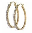 Big Yellow Gold Hoop Earrings 1/2 Carat White Diamond