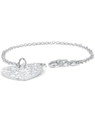 Sterling Silver 925 Engaved Heart charm Bracelet