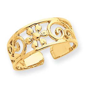 14k Floral Toe Ring by JewelryWeb