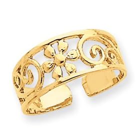 14k Floral Toe Ring by 