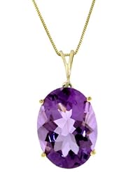 14K Gold Necklace with 7.5ct Natural oval-shaped Purple Amethyst