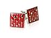 Artsy Red Enamel Square Silver Cufflinks with Presentation Box