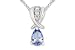 1/2 Carat Tanzanite and Diamond 14K White Gold Pendant w/Chain