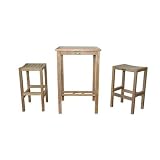 Avalon 3 Piece Square Bar Table Set with New Montego Bar Chair