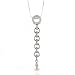 Sterling Silver & Diamond Accent Drop Pendant with Pearl & 18 Chain