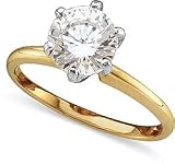 1 ct Cubic Zirconia Solitaire Ring 14K Yellow Gold