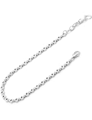 14K White Gold Bracelet Round CZ 7.5" + 1" Extension Bracelet
