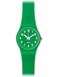 Swatch Womens Originals LG123 Green Rubber Quartz Watch with Green Dial