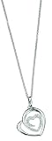 Element Sterling Silver, Ladies’, P3024C, Heart within a Heart Pendant with CZ Detail on 41cm Trace Chain