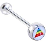 RAINBOW PYRAMID Logo Barbell Tongue Ring