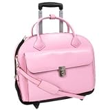 McKleinUSA Glen Ellyn 94369 W Series Italian Leather Detachable-Wheeled Ladies Briefcase (Pink)