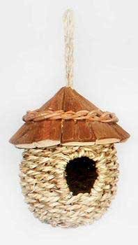 Wood Roof Bird Nest/house (Catalog Category: Bird / Breeding Supplies)