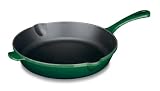 Cuisinart Chef s Classic Enameled Cast Iron 10-Inch Round Fry Pan, Green Matte Black Enamel Interior