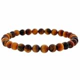 Genuine Tiger Eye Stone 6mm Bead Beaded Stretch Bracelet