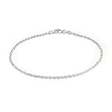 Bling Jewelry 925 Sterling Silver Twisted Rope Chain Anklet 10in Italy thumbnail