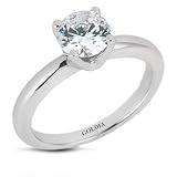 1.00 Ct.Classic Four-Prong Solitaire Diamond Engagement Ring (Low Setting) and Matching Band