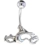 Orange County Choppers White Motorcycle Logo Belly Ring